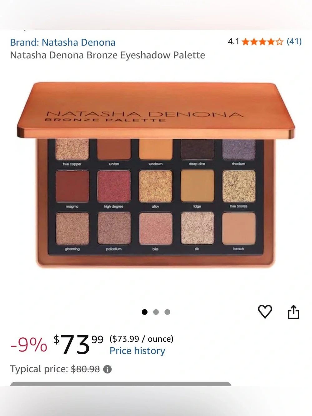 NATASHA DENONA Bronze Eyeshadow Palette (Limited Edition)